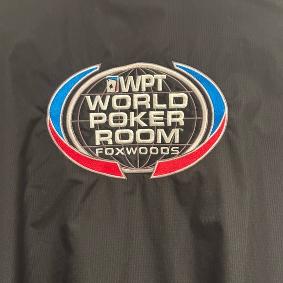 WPT World Poker Tour | World Poker Room Foxwoods Men’s XL Black Windbreaker - Picture 2 of 7